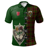 Buchan Modern Tartan Polo Shirt - Lion Rampant And Celtic Thistle Style